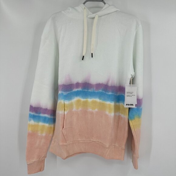Feat Clothing Blanket Blend Hoodie Sweatshirt in Coral Reef Dip Dye S NWT Unisex - Picture 1 of 8